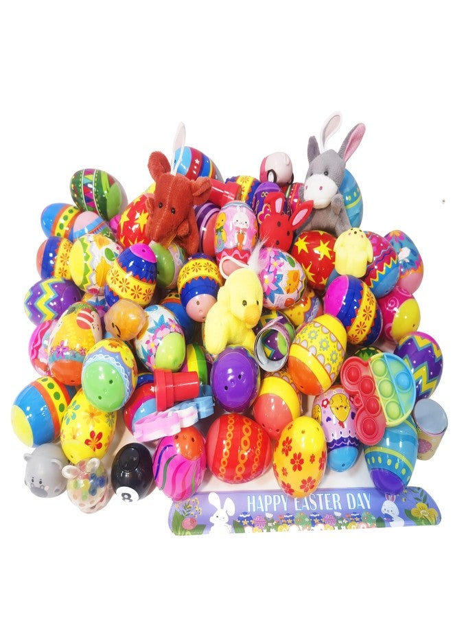 Cherislpy 32 Pack Prefilled Easter Eggs with Fidget Toys, Bright Colorful Easter Eggs Prefilled with Variety Easter Stress Toys Great for Kids Toddler Easter Basket Stuffers Party Favors Gifts - Image 4